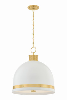 Briscoe Three Light Pendant in Aged Brass (70|2133AGBSWH)