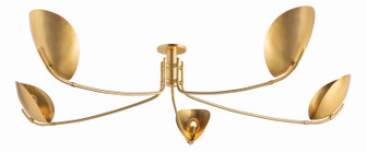 Avondale Five Light Semi Flush Mount in Aged Brass (70|1755AGB)