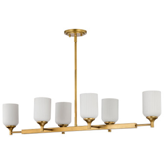 Solara Six Light Island Pendant in Natural Brass (72|608669)