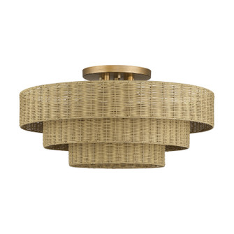 Weavington Five Light Semi-Flush Mount in Antique Gold Leaf (107|6059948)