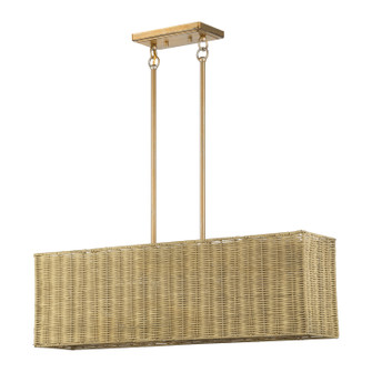 Weavington Three Light Linear Chandelier in Antique Gold Leaf (107|6058248)