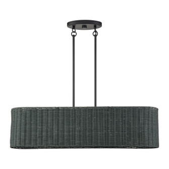Weavington Four Light Linear Chandelier in Black (107|6055604)