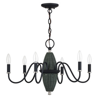 Laurelin Six Light Chandelier in Black w/Brushed Nickel (107|6000204)