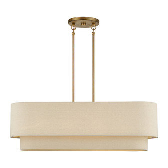 Bellingham Four Light Linear Chandelier in Antique Gold Leaf (107|5887348)
