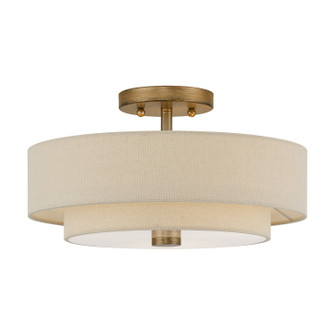Bellingham Three Light Semi-Flush Mount in Antique Gold Leaf (107|5885448)