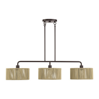 Goldiemesh Three Light Linear Chandelier in English Bronze (107|5319592)