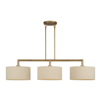Bellingham Three Light Linear Chandelier in Antique Gold Leaf (107|5226348)