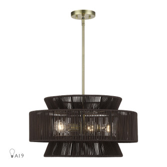 Florell Five Light Chandelier in Antique Brass (107|4914501)