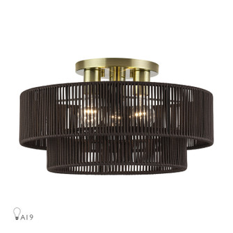 Acordia Three Light Semi-Flush Mount in Antique Brass (107|4913401)