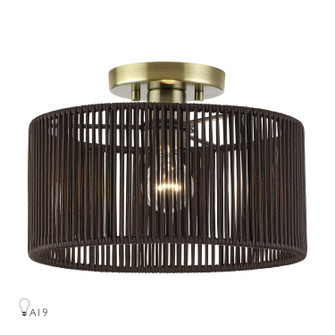 Acordia One Light Semi-Flush Mount in Antique Brass (107|4913201)