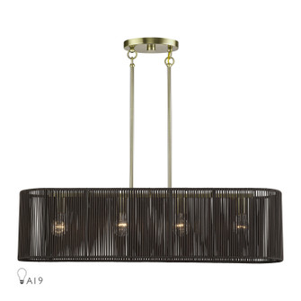 Acordia Four Light Linear Chandelier in Antique Brass (107|4912801)