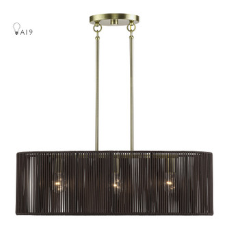 Acordia Three Light Linear Chandelier in Antique Brass (107|4912701)