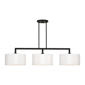 Meridian Three Light Linear Chandelier in Black (107|4549304)
