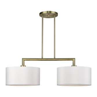 Meridian Two Light Linear Chandelier in Antique Brass (107|4549201)