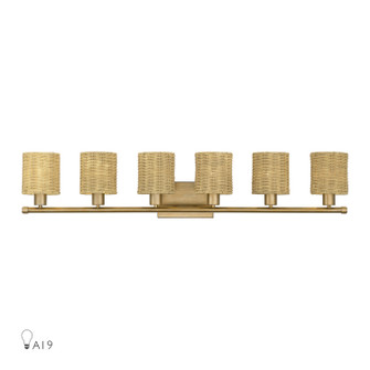 Weavington Six Light Vanity in Antique Gold Leaf (107|1370648)