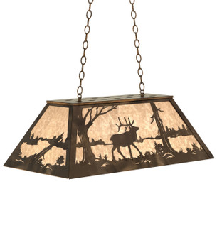 Elk At Lake Six Light Pendant in Antique Copper (57|37914)