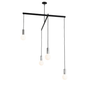 Pronograde Four Light Chandelier in Flat Black & Brushed Stainless Steel (57|290472)