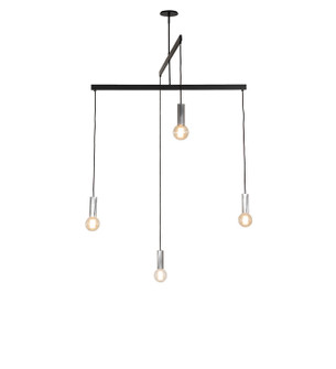 Pronograde Four Light Chandelier in Flat Black & Brushed Stainless Steel (57|290471)