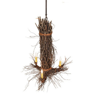 Twigs Three Light Chandelier in Mahogany Bronze (57|287932)