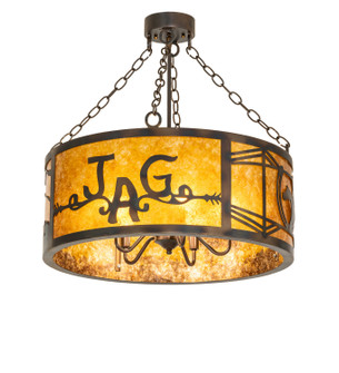 Personalized Five Light Semi-Flush Mount in Dark Burnished Antique Copper (57|287131)