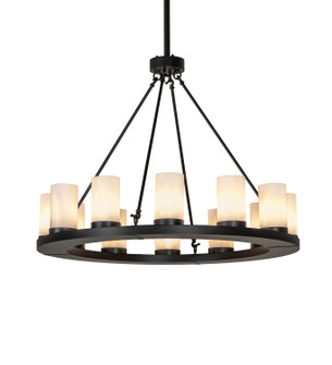 Loxley 12 Light Chandelier in Satin Black Wrought Iron Fleshtone Idalight (57|286033)