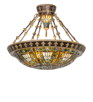Fleur-De-Lis Six Light Semi-Flush Mount in Copper Vein Bake And Nu Gold (57|285609)