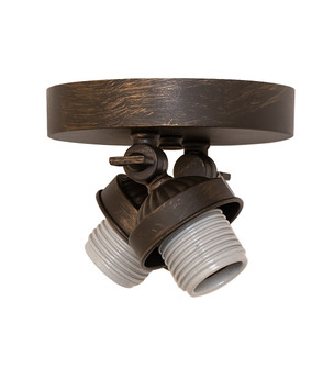 Industrial Two Light Semi-Flushmount Hardware in Antique Brass (57|283655)