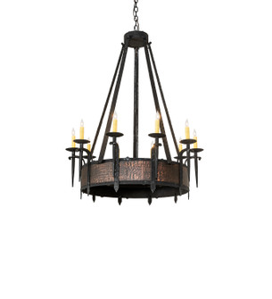 Costello Ten Light Chandelier in Costello Black & Blackened Textured Copper (57|282950)