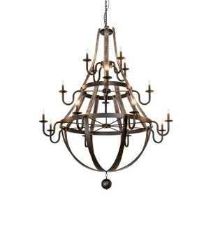 Barrel Stave 16 Light Chandelier in Oil Rubbed Bronze/Gray Reclaimed Elm (57|282862)