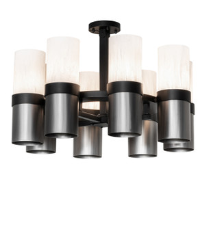 Farmington Eight Light Chandelier in Solar Black & Industrial Steel (57|278917)