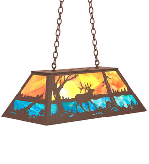 Elk At Lake Six Light Pendant in Cafe Noir (57|234175)