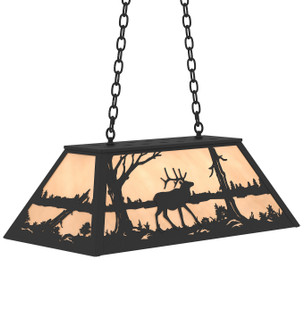 Elk At Lake Six Light Pendant in Textured Black (57|234141)