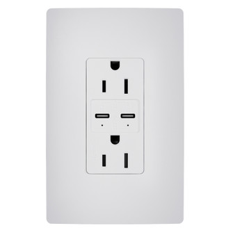 radiant 65W USB Outlet, Type C, 15A, Tamper-Resistant in White (246|R26USBPD65W)