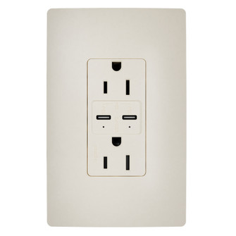 radiant 65W USB Outlet, Type C, 15A, Tamper-Resistant in Light Almond (246|R26USBPD65LA)