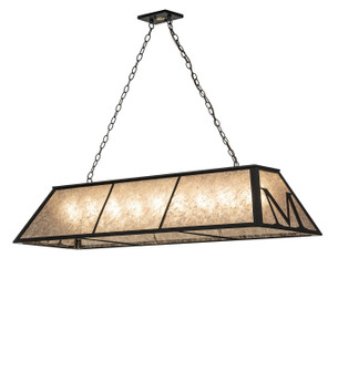 Personalized Nine Light Pendant in Black Satin Wrought Iron (57|287721)