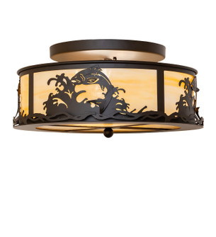 Leaping Trout Two Light Flush Mount in Oil Rubbed Bronze (57|286242)