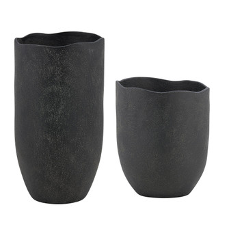 Komorebi Vases Set/2 in Matte Black (52|18324)