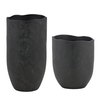 Komorebi Vases Set/2 in Matte Black (52|18324)