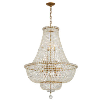 Roslyn 15 Light Chandelier in Aged Brass (60|ROSA1015AGCLMWP)