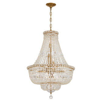 Roslyn Nine Light Chandelier in Aged Brass (60|ROSA1009AGCLMWP)