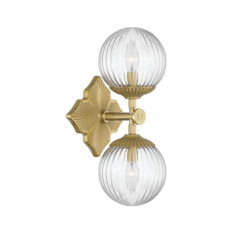 Orly Two Light Wall Sconce in Aged Brass (60|ORY1002AGCL)