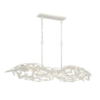 Broche Six Light Linear Chandelier in Matte White (60|567MT)
