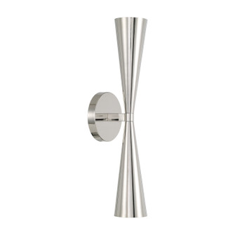 Levi Two Light Wall Sconce in Polished Nickel (65|659621PN)
