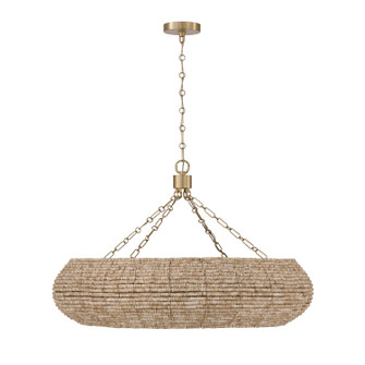 Morada Eight Light Chandelier in Light Fawn and Matte Brass (65|459781LFB)