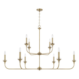 Presley Ten Light Chandelier in Aged Brass (65|448901AD)