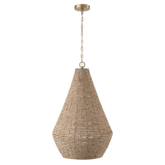 Morada One Light Pendant in Light Fawn and Matte Brass (65|359712LFB)