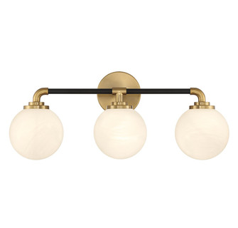 Dresden Three Light Bathroom Vanity in Matte Black w/ Warm Brass (51|L896043143)