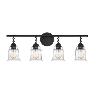 Fuller Four Light Bathroom Vanity in Matte Black (51|L880554BK)