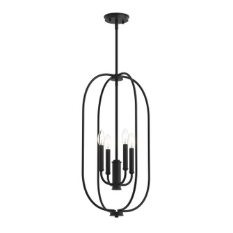 Reines Four Light Foyer Pendant in Matte Black (54|P50051031M)