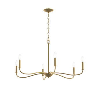 Ilia Six Light Chandelier in Brushed Gold (54|P400463191)